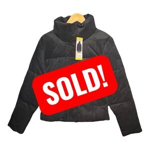 Levi’s Corduroy Puffer Coat | Women Small | New With Tags | Black